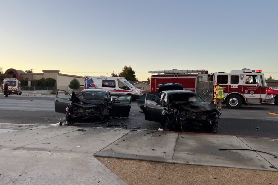 VICTORVILLE, Calif. (VVNG.com) — Two people had to be airlifted to trauma centers following a fiery head-on crash Saturday morning in Victorville. It happened at about 6:00 a.m., on October 14, 2023, along Bear Valley Road, west of Balsam Avenue. The collision involved a 4-door Nissan Sentra and a 4-door Toyota Corolla. The driver of …