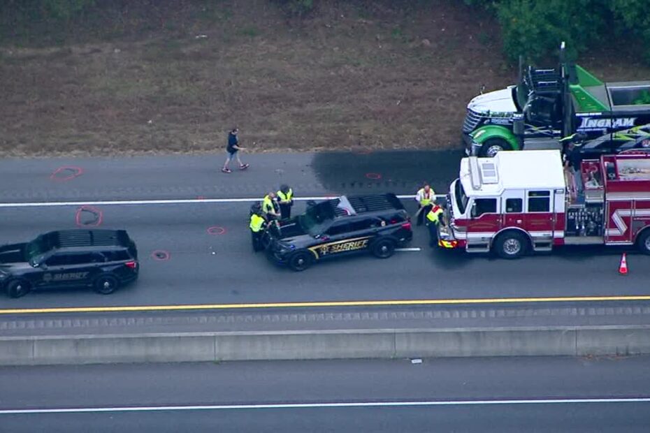 Interstate 575 southbound is reportedly shut down between Exit 9 and 11 at this time, according to the Holly Springs Police Department.