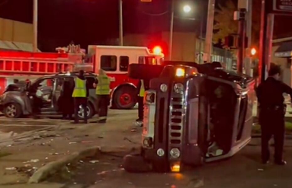 Cleveland police are investigating a two vehicle crash that ended in a rollover Wednesday night.