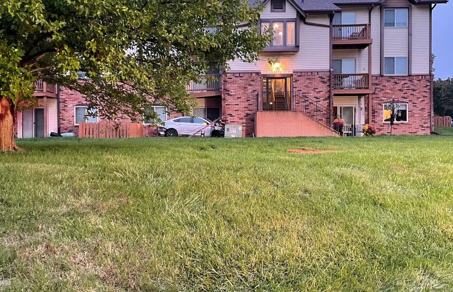 Residents were evacuated Thursday morning after a vehicle crashed into the Chateau Knoll Apartments in Bettendorf, causing a gas leak.