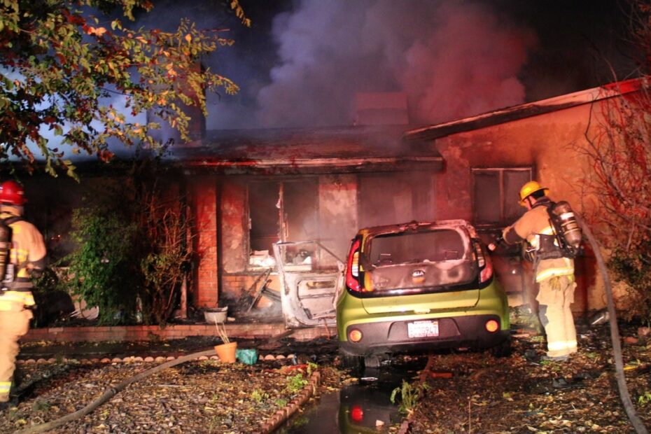 Authorities are searching for the driver who crashed into a home in San Bernardino overnight.