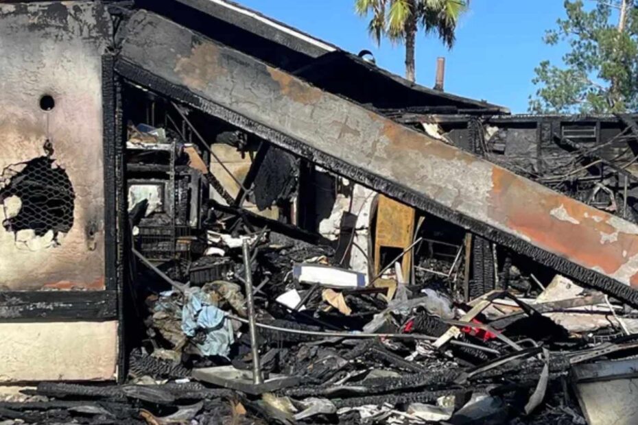 The car flew into the two-story home in California early Thursday, which burst into flames, officials said